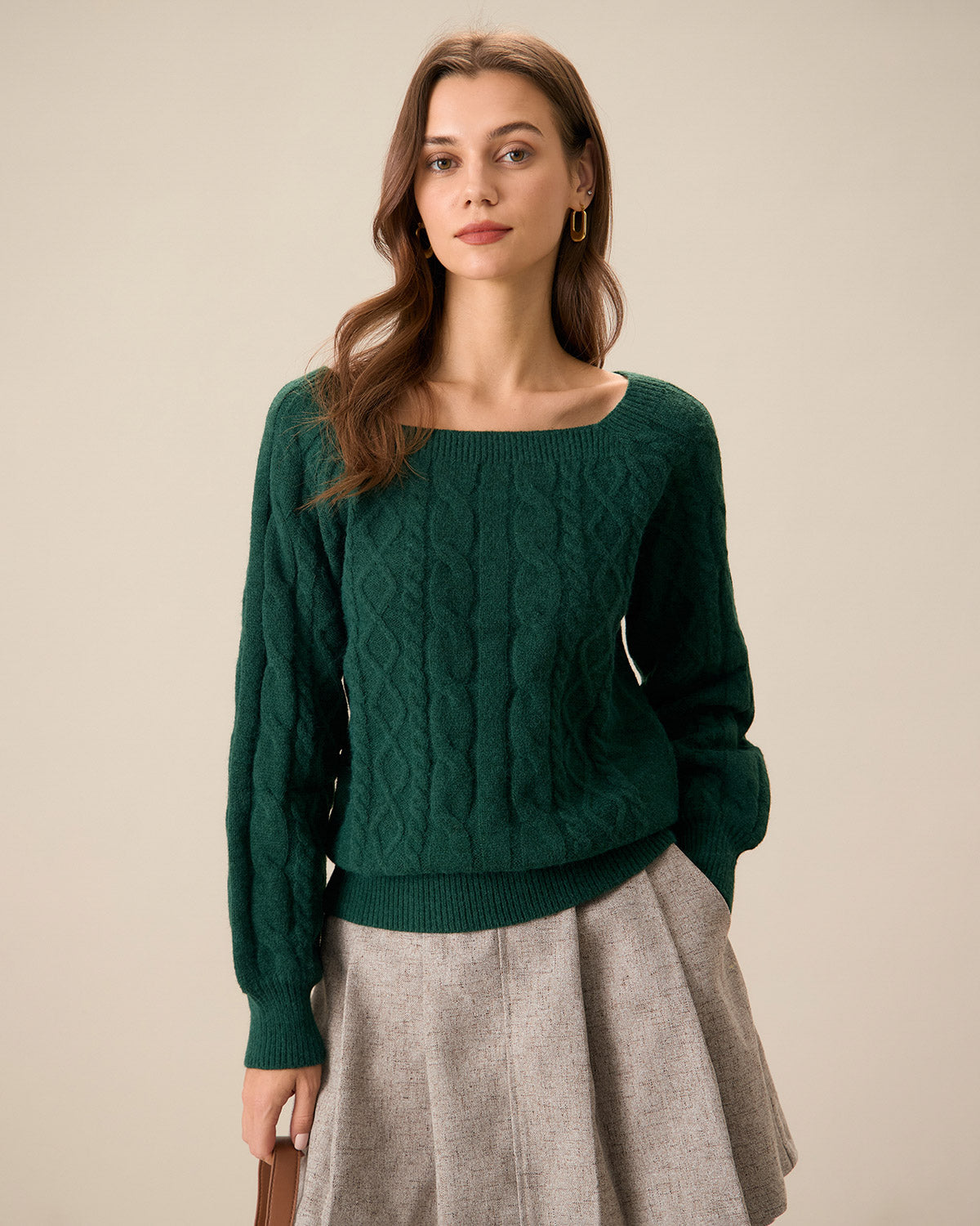 ClassyLondon™ |  Romance Cable Knit Crew Sweater