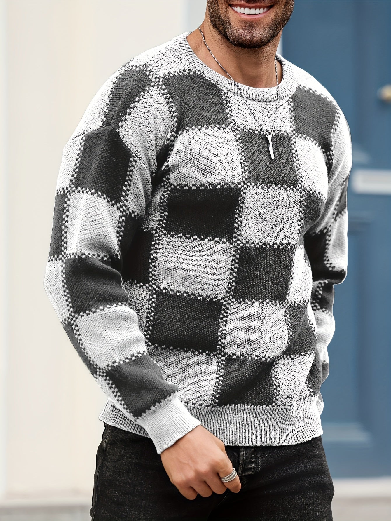 Logan – Casual Plaid Textured Pullover