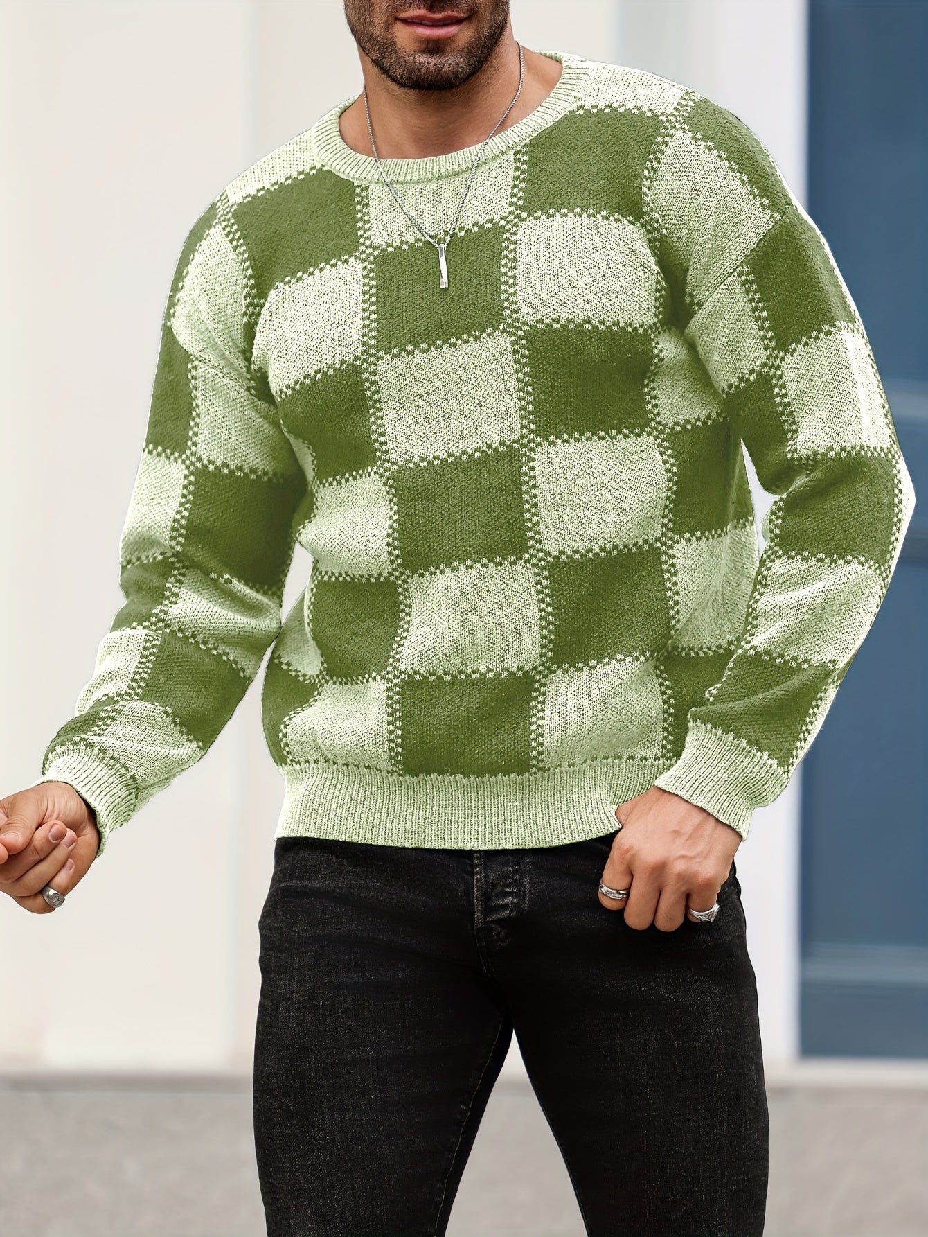 Logan – Casual Plaid Textured Pullover