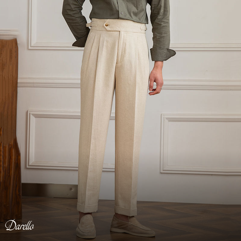 ClassyLondon™ | Linen Pleated Pantalon